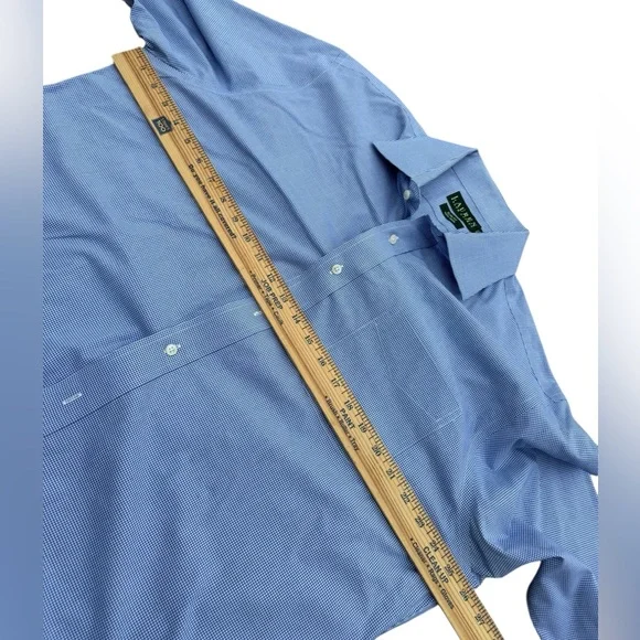 Lauren by Ralph Lauren men’s size 17 1/2 36/37 100% cotton front button shirt. - Picture 3 of 6